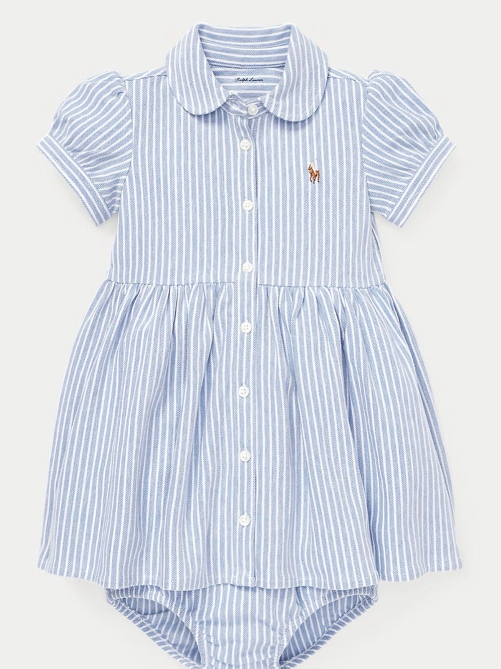Ralph Lauren Striped Knit Oxford Shirtdress & Bloomer